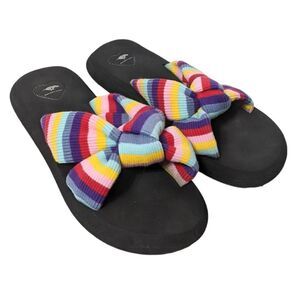 ROCKET DOG Slade Red Rollo Stripe Slide Sandals 9